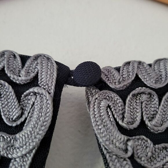 JS Collections Navy Blue Gray Dress Sheath Mesh Soutache 6 - Picture 7 of 13